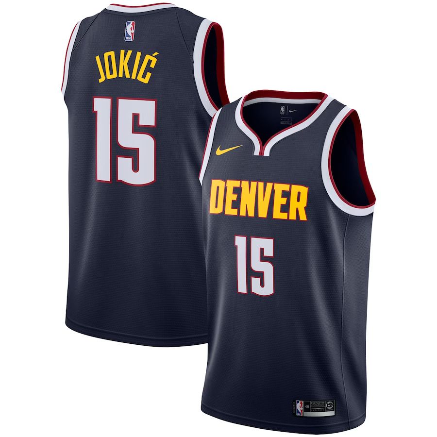 Men Denver Nuggets 15 Nikola Jokic Nike Navy Replica Swingman NBA Jersey